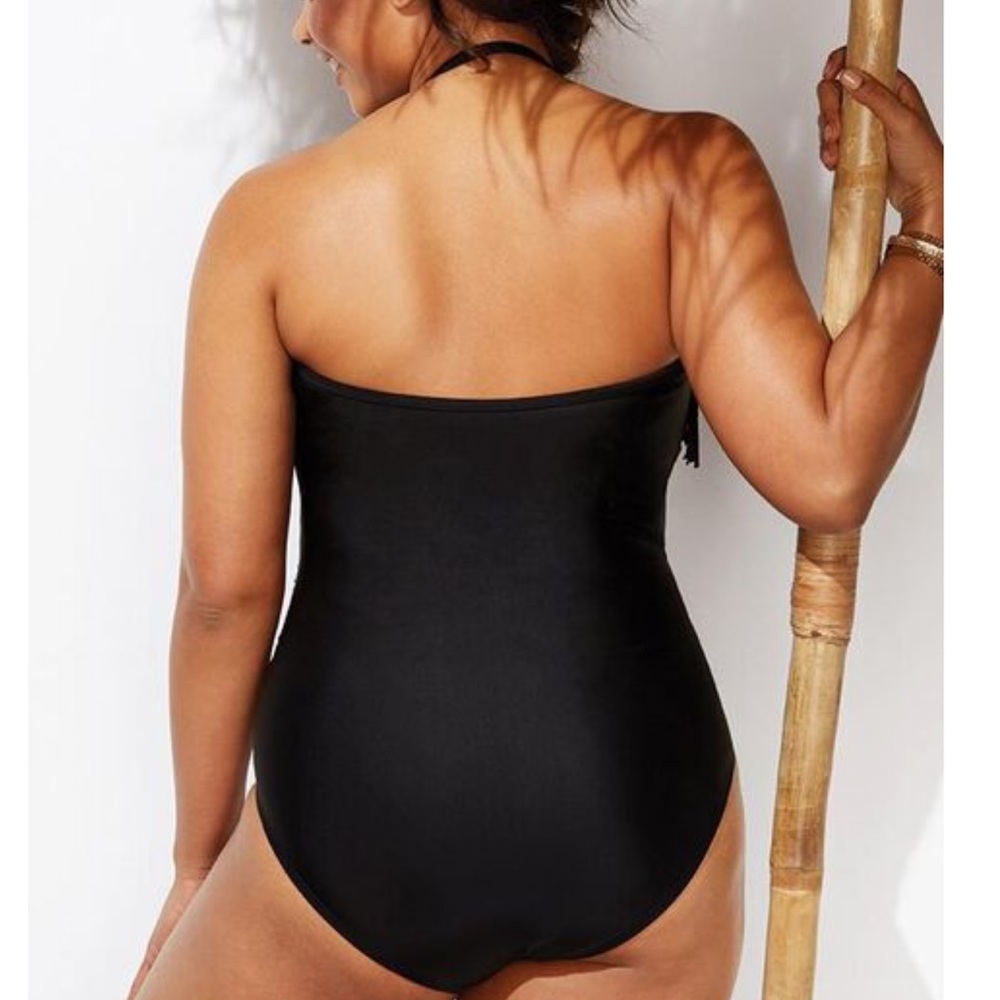 Swimsuits For All Fringe Bandeau One Piece Swimsuit-Size 12 NWT - Picture 5 of 9